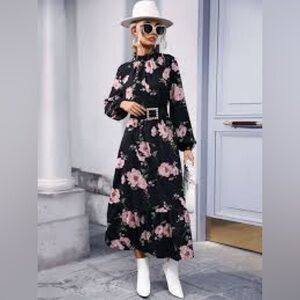 NANETTE LEPORE HIGH LOW FLORAL PRINT MAXI DRESS WOMENS SIZE 8